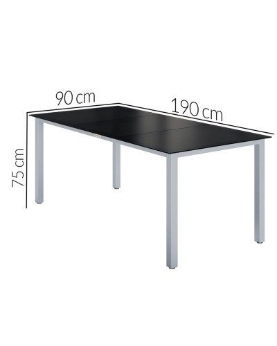 Gartenmöbel Set Alu 9-tlg. 8 Personen Sitzgruppe Bern